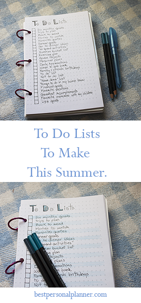 To do lists to make for this Summer
