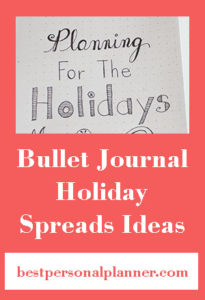 Planning For The Holidays - Bullet Journal